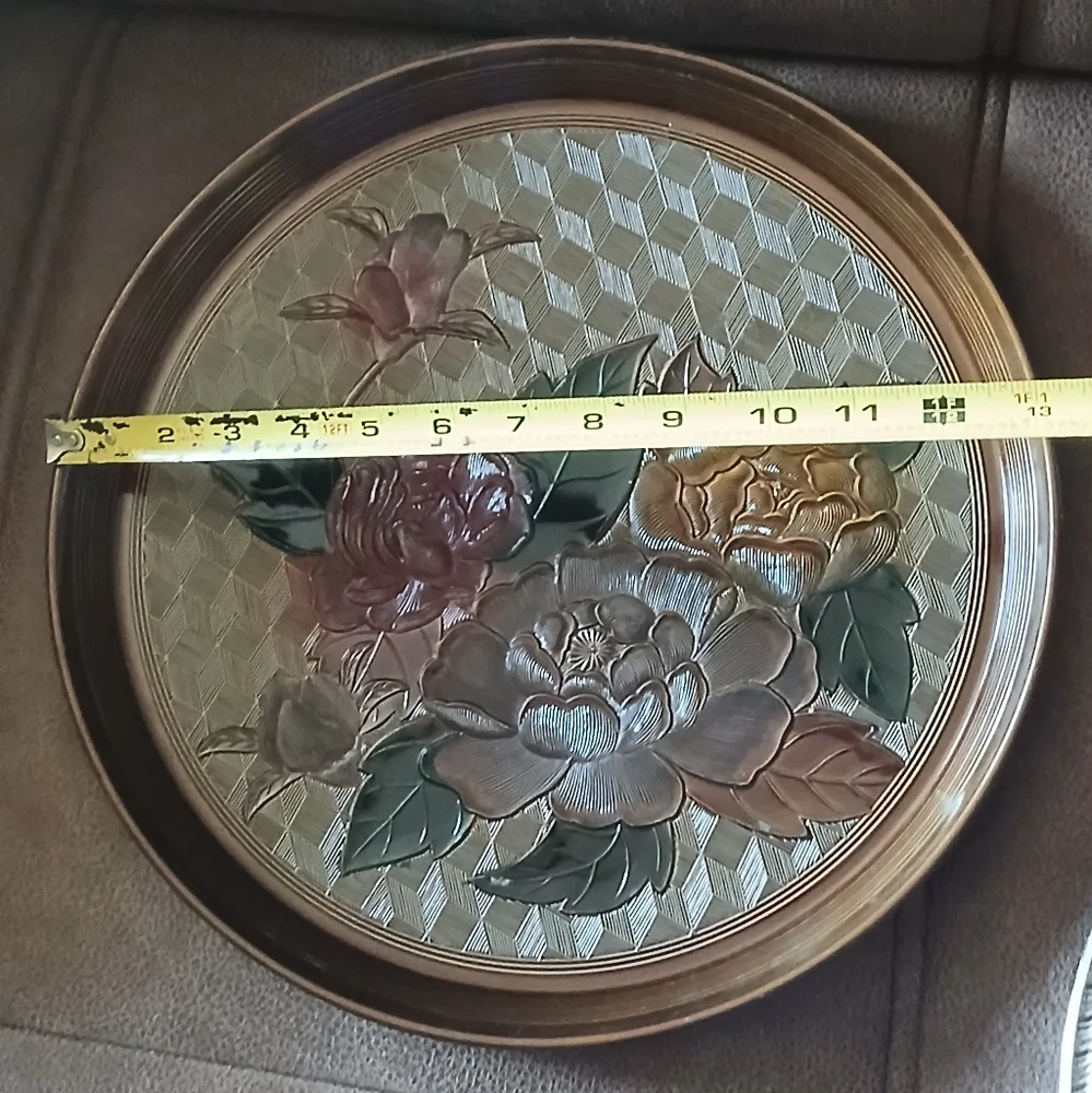 Vintage Japanese Lacquerware Floral Serving Tray